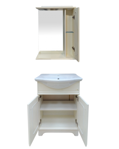 Лувр - 65 Зеркало со шкафчиком, прав., слоновая кость