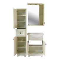 Лувр - 65 Зеркало со шкафчиком, прав., слоновая кость