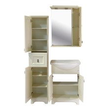 Лувр - 65 Зеркало со шкафчиком, прав., слоновая кость