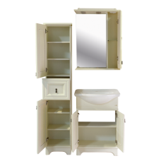 Лувр - 65 Зеркало со шкафчиком, прав., слоновая кость