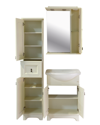 Лувр - 65 Зеркало со шкафчиком, прав., слоновая кость