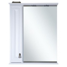 Лувр - 75 Зеркало со шкафчиком, лев., белое