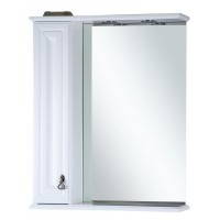 Лувр - 75 Зеркало со шкафчиком, лев., белое