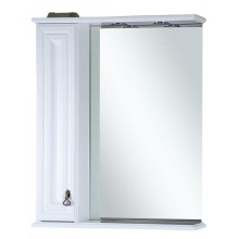 Лувр - 75 Зеркало со шкафчиком, лев., белое