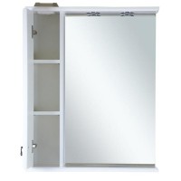 Лувр - 75 Зеркало со шкафчиком, лев., белое