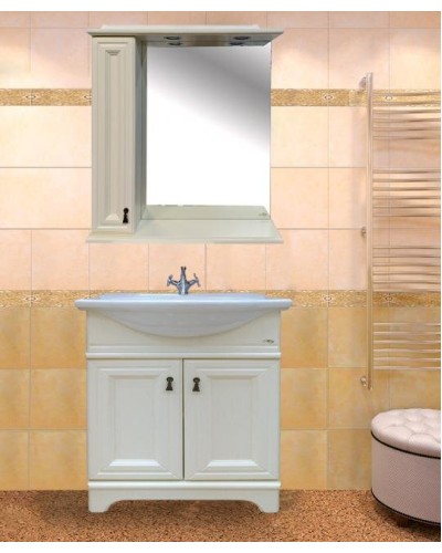 Лувр - 75 Зеркало со шкафчиком, лев., слоновая кость