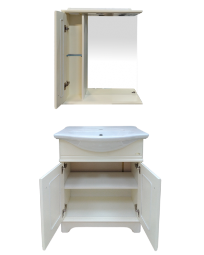 Лувр - 75 Зеркало со шкафчиком, лев., слоновая кость