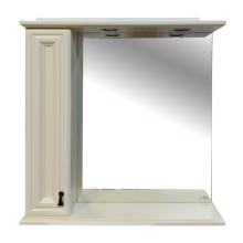 Лувр - 85 Зеркало с 1-м шкафчиком, лев.,  слоновая кость