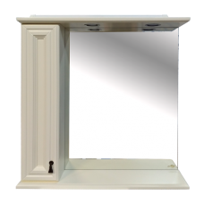 Лувр - 85 Зеркало с 1-м шкафчиком, лев.,  слоновая кость