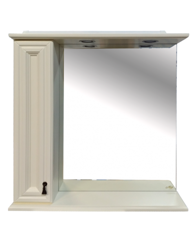 Лувр - 85 Зеркало с 1-м шкафчиком, лев.,  слоновая кость