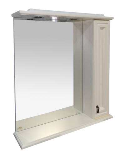 Лувр - 85 Зеркало с 1-м шкафчиком, прав.,  слоновая кость