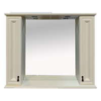 Лувр -105 Зеркало с 2-мя шкафчиками, слоновая кость