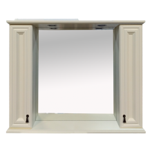 Лувр -105 Зеркало с 2-мя шкафчиками, слоновая кость