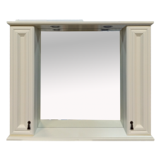 Лувр -105 Зеркало с 2-мя шкафчиками, слоновая кость