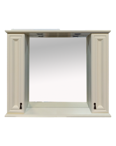 Лувр -105 Зеркало с 2-мя шкафчиками, слоновая кость