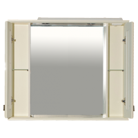 Лувр -105 Зеркало с 2-мя шкафчиками, слоновая кость