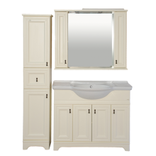 Лувр -105 Зеркало с 2-мя шкафчиками, слоновая кость