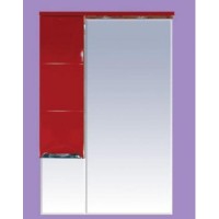 Петра  - 65 Зеркало-шкаф лев.(свет) красная эмаль