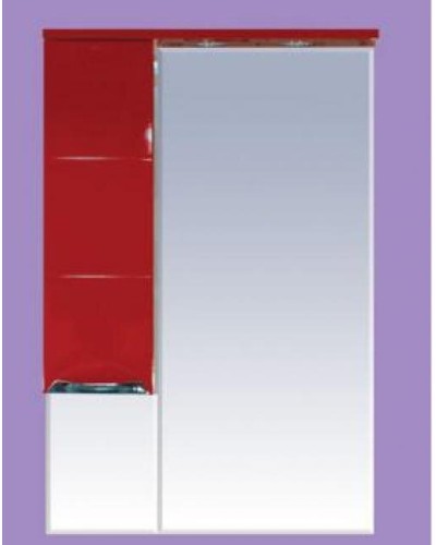 Петра  - 65 Зеркало-шкаф лев.(свет) красная эмаль