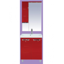 Петра  - 65 Зеркало-шкаф лев.(свет) красная эмаль