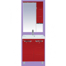 Петра  - 65 Зеркало-шкаф прав.(свет) красная эмаль