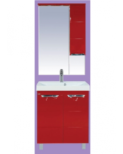 Петра  - 65 Зеркало-шкаф прав.(свет) красная эмаль