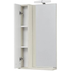 Зеркальный шкаф 50х85 см белый глянец/дуб сомерсет L Акватон Бекка 1A214502BAC20