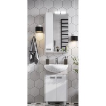 Зеркальный шкаф 50х85 см белый глянец/дуб сомерсет L Акватон Бекка 1A214502BAC20