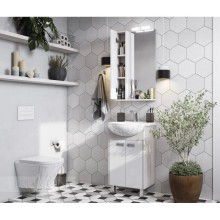 Зеркальный шкаф 50х85 см белый глянец/дуб сомерсет L Акватон Бекка 1A214502BAC20