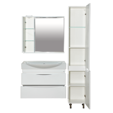 Элвис - 85 Зеркало-шкаф лев. (свет)  белая эмаль