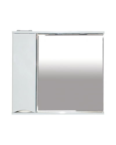 Элвис - 85 Зеркало-шкаф лев. (свет)  белая эмаль