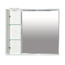 Элвис - 85 Зеркало-шкаф лев. (свет)  белая эмаль