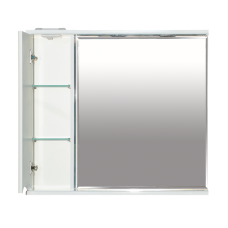 Элвис - 85 Зеркало-шкаф лев. (свет)  белая эмаль