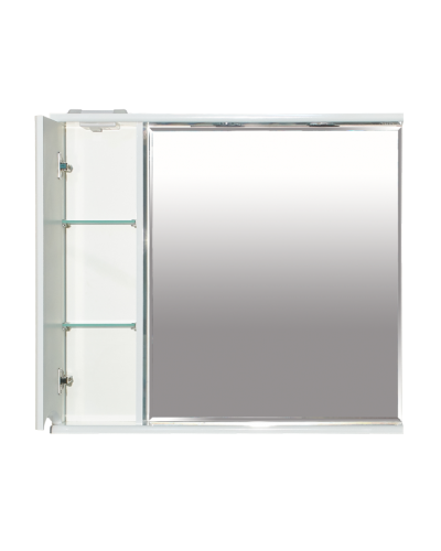 Элвис - 85 Зеркало-шкаф лев. (свет)  белая эмаль