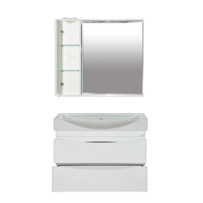 Элвис - 85 Зеркало-шкаф лев. (свет)  белая эмаль