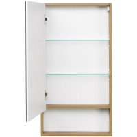 Зеркальный шкаф 45х85 см белый глянец/дуб рустикальный Акватон Сканди 1A252002SDZ90