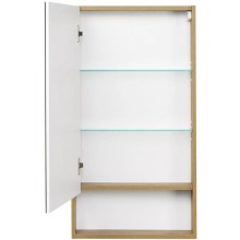 Зеркальный шкаф 45х85 см белый глянец/дуб рустикальный Акватон Сканди 1A252002SDZ90