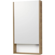 Зеркальный шкаф 45х85 см белый глянец/дуб рустикальный Акватон Сканди 1A252002SDZ90