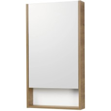 Зеркальный шкаф 45х85 см белый глянец/дуб рустикальный Акватон Сканди 1A252002SDZ90