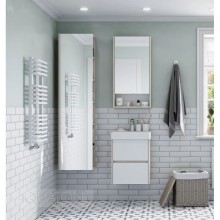 Зеркальный шкаф 45х85 см белый глянец/дуб верона Акватон Сканди 1A252002SDB20