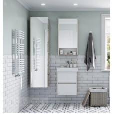 Зеркальный шкаф 45х85 см белый глянец/дуб верона Акватон Сканди 1A252002SDB20