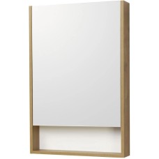 Зеркальный шкаф 55х85 см белый глянец/дуб рустикальный Акватон Сканди 1A252102SDZ90