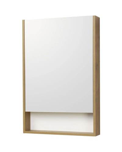 Зеркальный шкаф 55х85 см белый глянец/дуб рустикальный Акватон Сканди 1A252102SDZ90