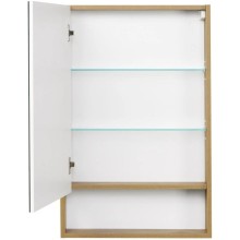 Зеркальный шкаф 55х85 см белый глянец/дуб рустикальный Акватон Сканди 1A252102SDZ90