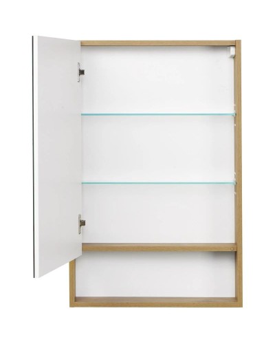 Зеркальный шкаф 55х85 см белый глянец/дуб рустикальный Акватон Сканди 1A252102SDZ90