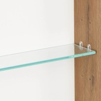 Зеркальный шкаф 55х85 см белый глянец/дуб рустикальный Акватон Сканди 1A252102SDZ90