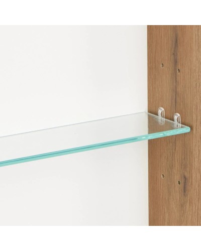 Зеркальный шкаф 55х85 см белый глянец/дуб рустикальный Акватон Сканди 1A252102SDZ90