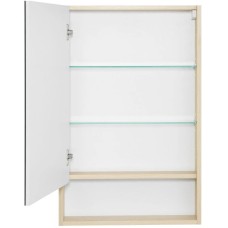 Зеркальный шкаф 55х85 см белый глянец/дуб верона Акватон Сканди 1A252102SDB20