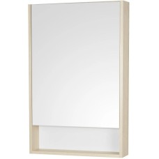 Зеркальный шкаф 55х85 см белый глянец/дуб верона Акватон Сканди 1A252102SDB20