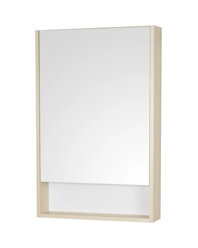 Зеркальный шкаф 55х85 см белый глянец/дуб верона Акватон Сканди 1A252102SDB20